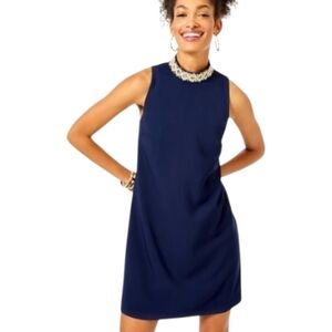 Lilly Pulitzer NWT Brandi Stretch Shift Dress Size 14 True Navy Retail $228